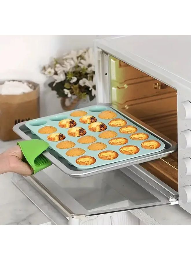 Nordic Green Silicone Mini Cake Mold 24 Cavity Food Grade For Baking Ice Cream - Image 4